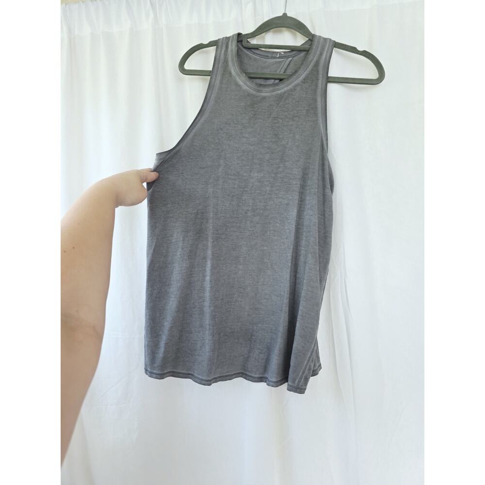 Lululemon Tank Size 6 Gray All Tied Up Split Back - Picture 2 of 6